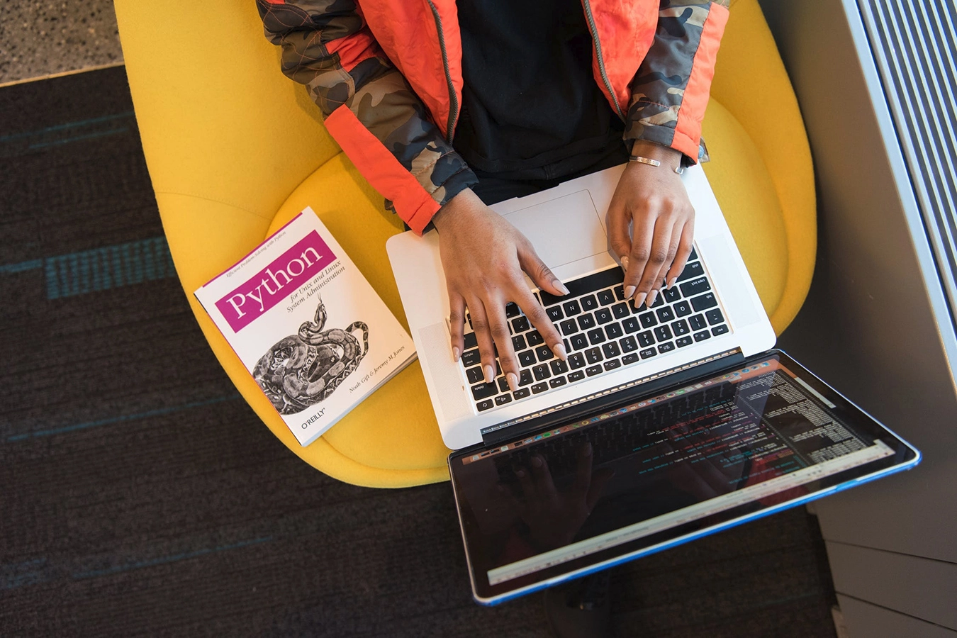 Person typing on a laptop